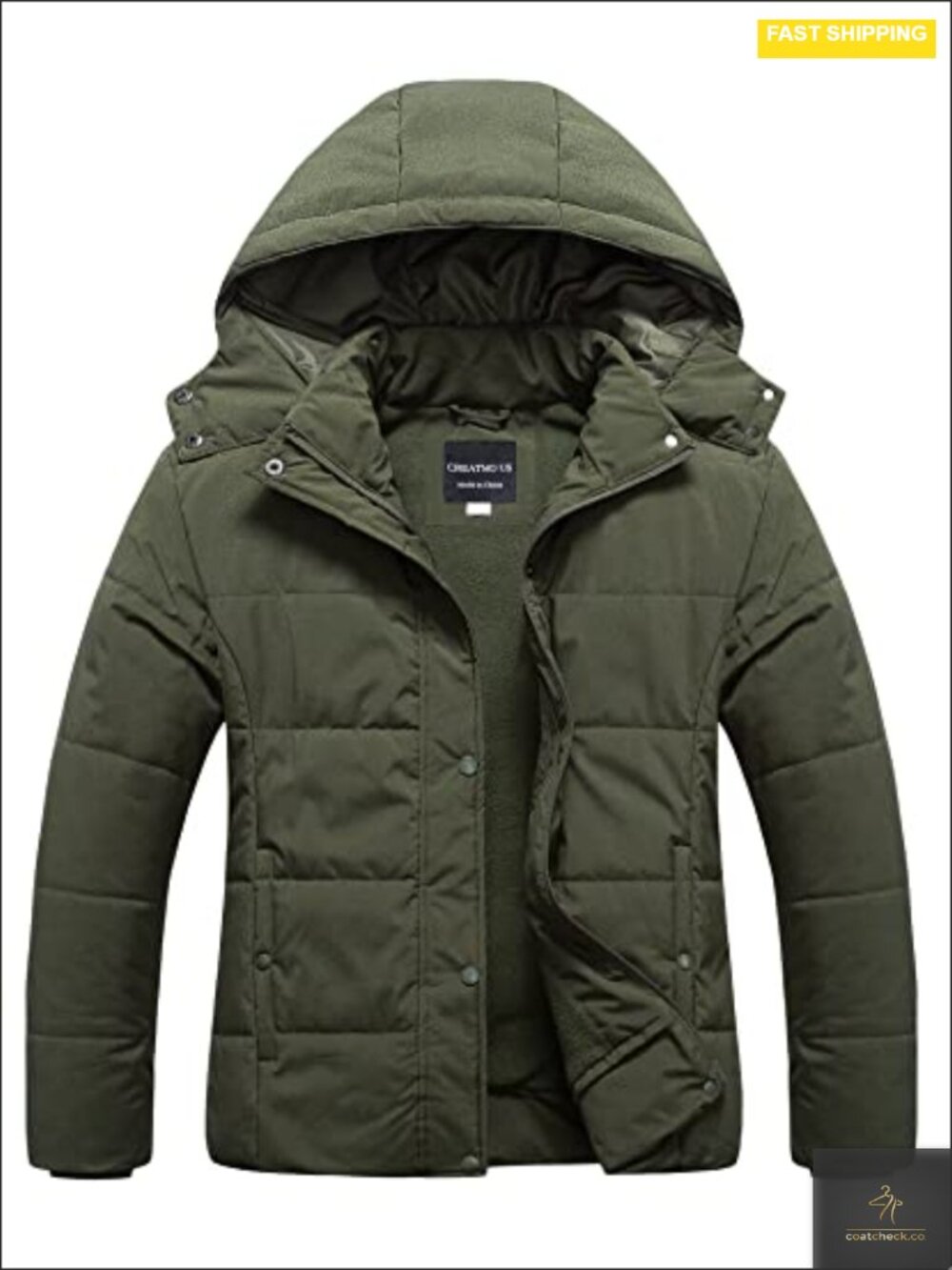 Plus Size Women's Waterproof Puffer Jacket Fleece Lined Winter Coat Removable